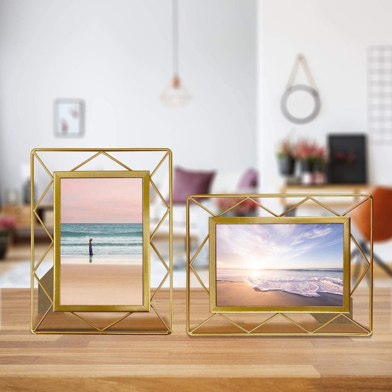 SPEPLA 4x6 Metal Picture Frames for Tabletop or Wall Mounting Display  2 Pack 6 x 4 Photo Frame - Image 4